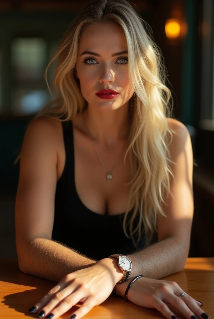 CHARACTER: (01 Canadian woman | striking resemblance to Keri Russel | 44 years old | alone | wearing casual clothes | blonder curly hair | beautiful face | best eyes | penetrative eyes | best mouth | perfect face ) ACTION: (she is having breakfast) PLACE (in the garden | flowers | wooden table) QUALITY: (masterpice | UHD 12K | photo realism | real texture | artificial light | dramatic photo | cinematic quality | analog) EFFECTS: (monochrome photography | black and white | greyscale | high contrast | film grain | white balances | deep black | equalized exposure | warm white 3000k | sooth shadows | sharp focus ) EQUIPMENT: (Arri Alexa Sxt Plus) P. O.V.: (profile shot | full shot )