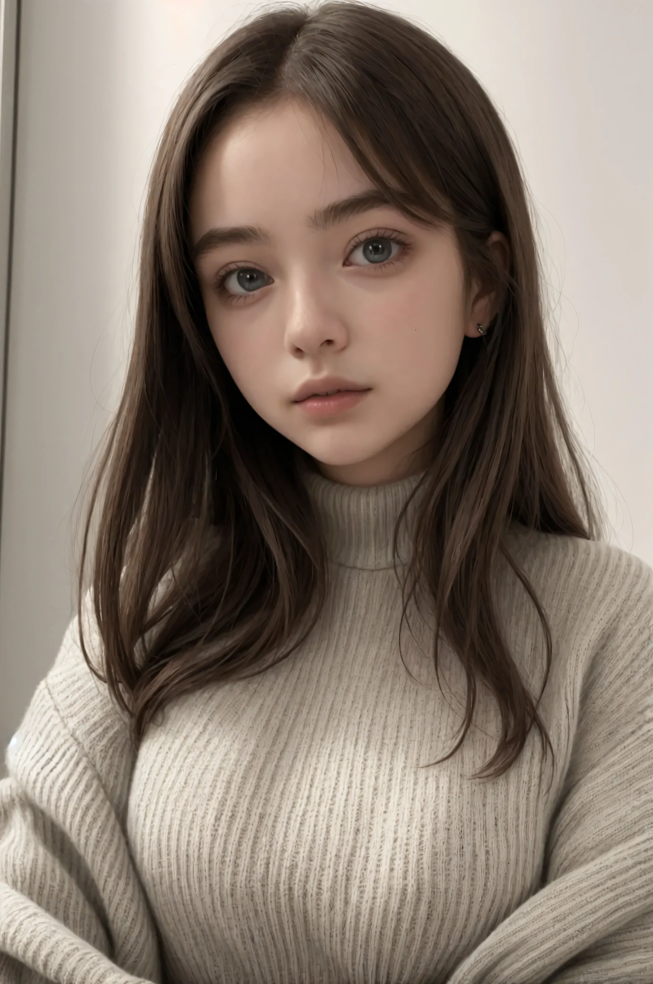 <lora:christinblack_sd15_512_128_64_v1:1>christinblack 1girl solo looking at viewer wearing a turtleneck sweater epiCRealism