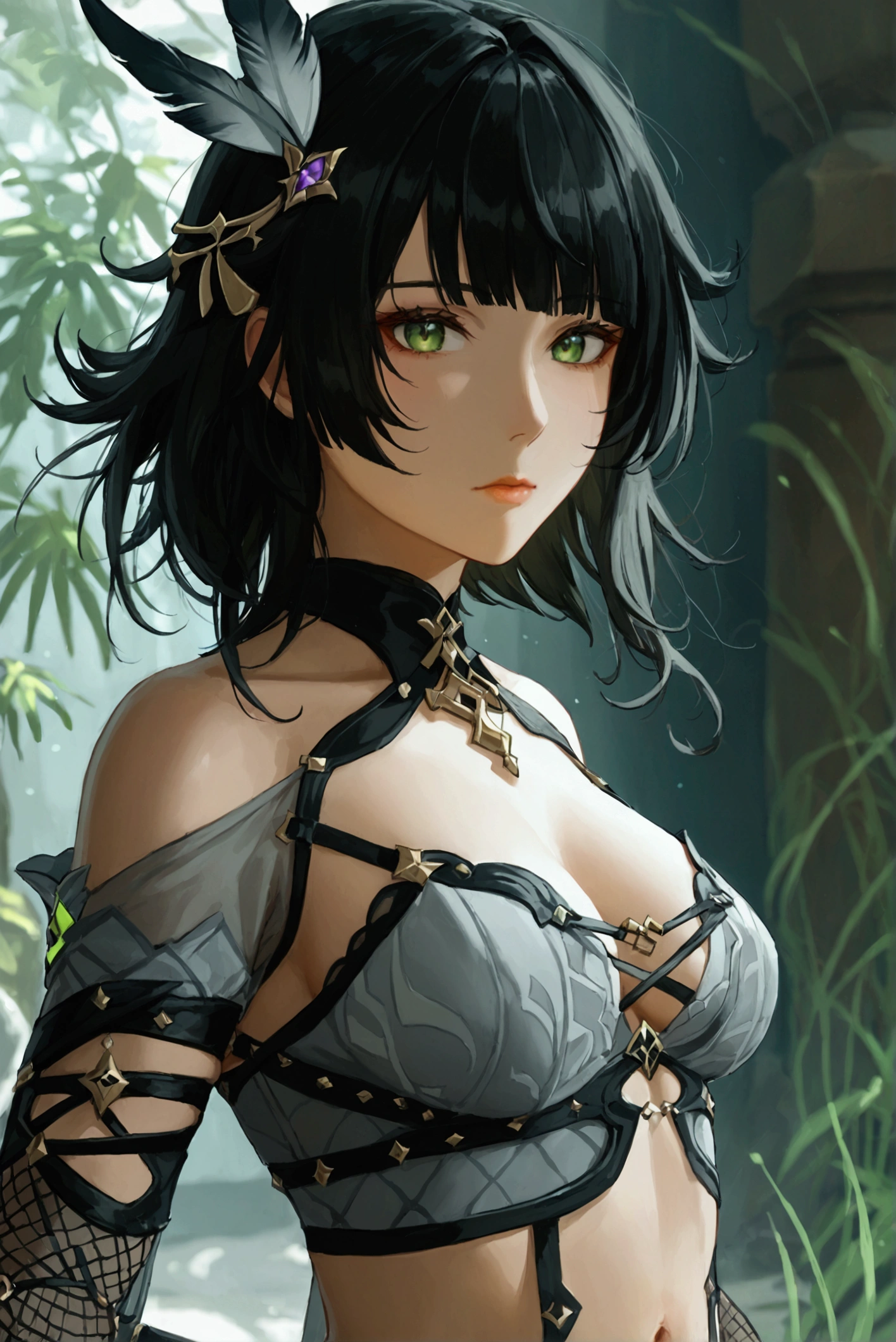 NSFW, pornographique, (mejor calidad), (obra maestra), 1 chica, Savage barbarian warrior, ((elfa semi-noire semi-orca)), Chica orca sexy, mamada en primera persona, preciosa mamada, chupando enorme pene majestuoso, mirando al espectador, (piel oscura ligeramente verde), (cabello blanco plateado), corte de pelo de cola de caballo, (ojos verdes), sonrisa avergonzada, ((pecho enorme)), (carrozado), pechos grandes, Barbarian costume, (fantasy garden:1.3), Noche, pose sexy, (luna llena afuera:0.35), (dramatic lighting:1.2), orc girl, piel verde, orc, girl orc,