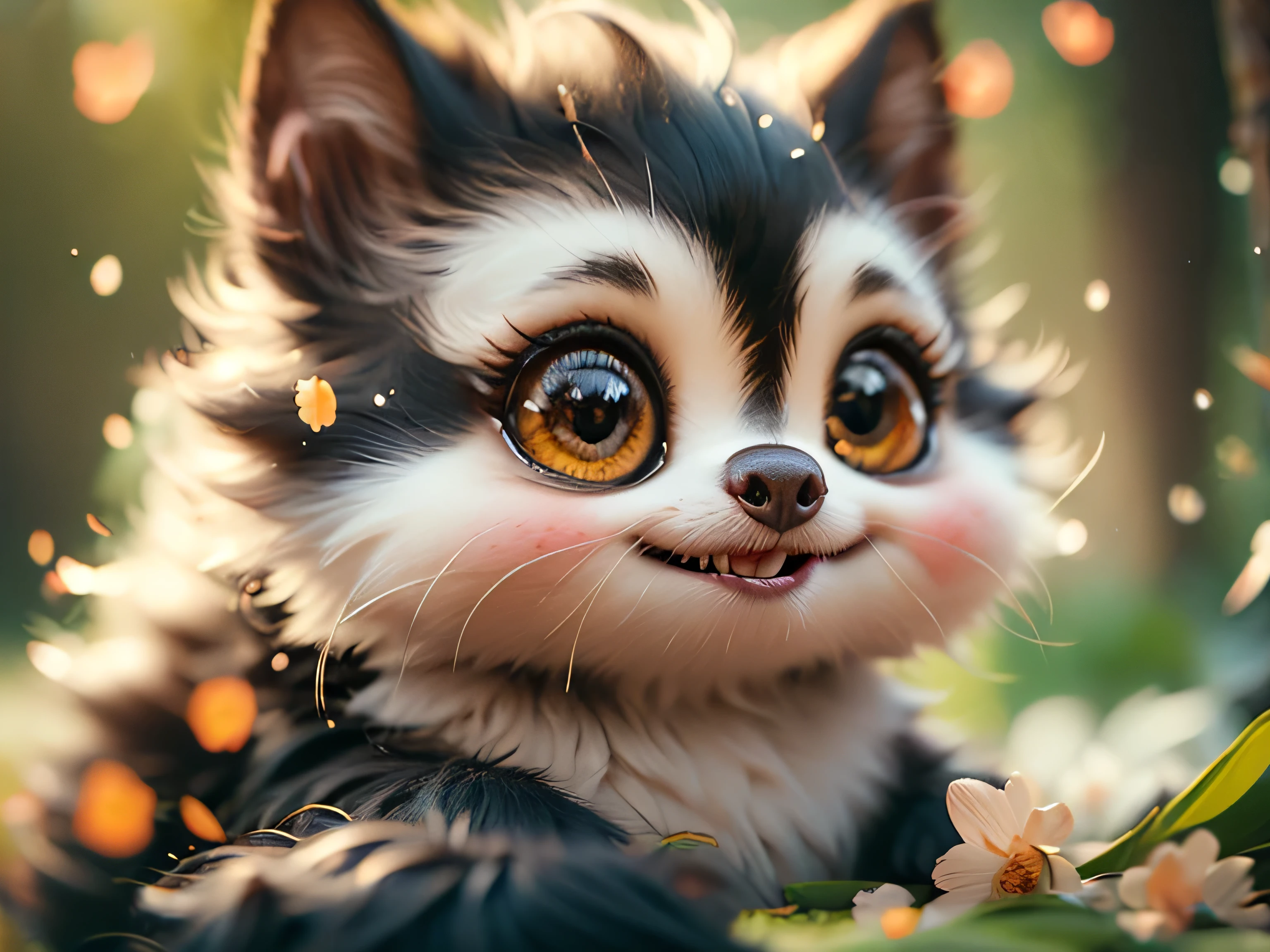 Magical Fantasy Creature, (Best Quality, Masterpiece, Representative Work, Official Art, Professional, Super Detailed, 8k:1.3), (Photorealism:1.2) Super Cute, Big Eyes, Soft, Soft Nose, Fluffy, Two-Toothed Smile, Sloth in Natural Background, Realistic, Beautiful, Stars in Eyes, Soft Volumetric Light, (Backlight:1.3), (Cinematic:1.2), Intricate Details, (ArtStation:1.3), --auto --s2