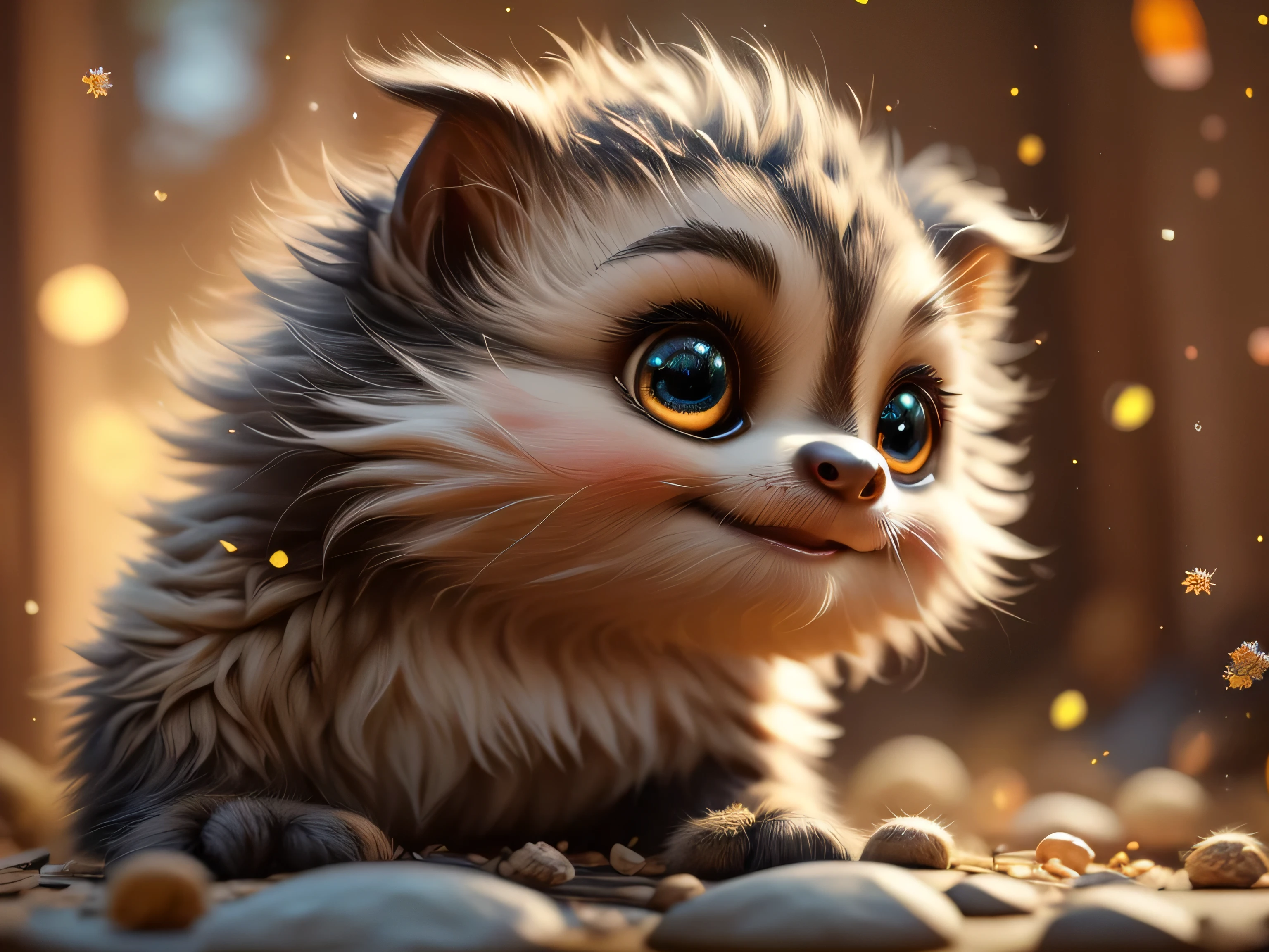 Magical Fantasy Creature, (Best Quality, Masterpiece, Representative Work, Official Art, Professional, Super Detailed, 8k:1.3), (Photorealism:1.2) Super Cute, Big Eyes, Soft, Soft Nose, Fluffy, Two-Toothed Smile, Sloth in Natural Background, Realistic, Beautiful, Stars in Eyes, Soft Volumetric Light, (Backlight:1.3), (Cinematic:1.2), Intricate Details, (ArtStation:1.3), --auto --s2