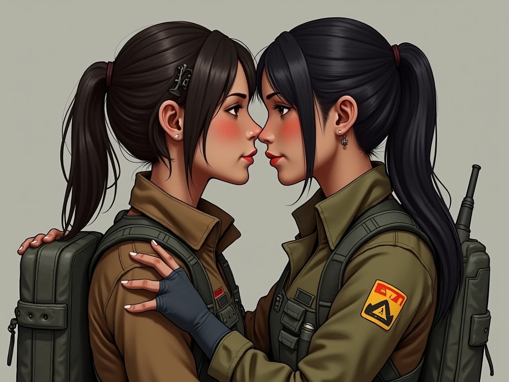 lara croft kissing katniss everdeen