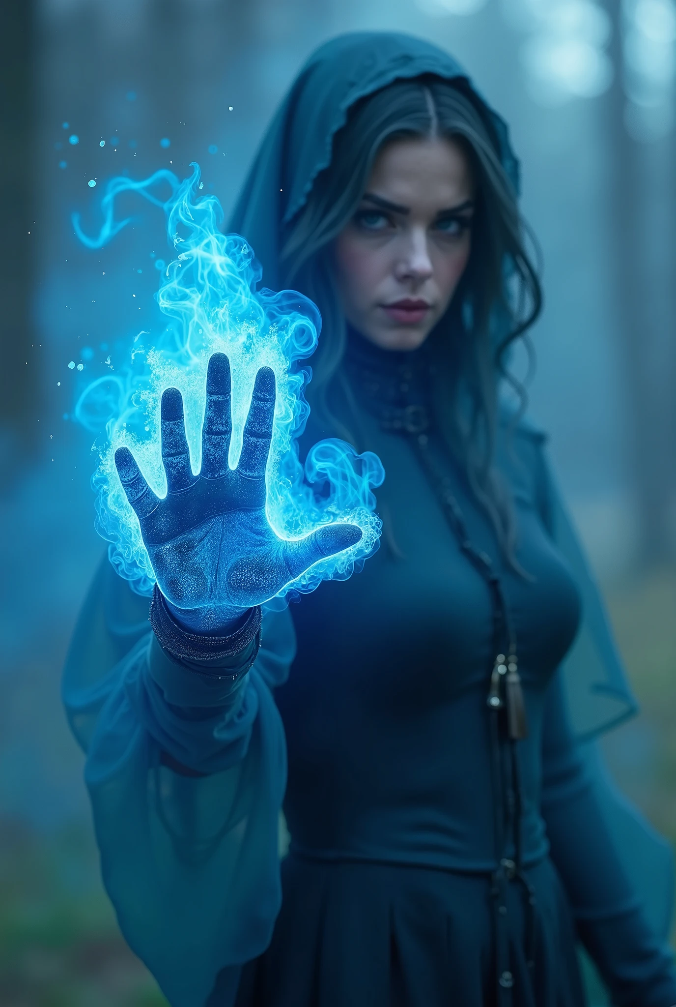 Detailed moment.Lady full in dress make frome dark smoke material, her eyes turn up,  pale skin, ((Main focus the Lady turn up her hand and from air in her hand fall burning rose)). Location  magical splash from destroying moon in air, epic effect of destroying moon on piesec, ((шедевр, высочайшего качества, Максимальное качество изображения, высокое разрешение, фотореалистичный, RAW-фото, чрезвычайно детальная объединенная 8k обоина CG))