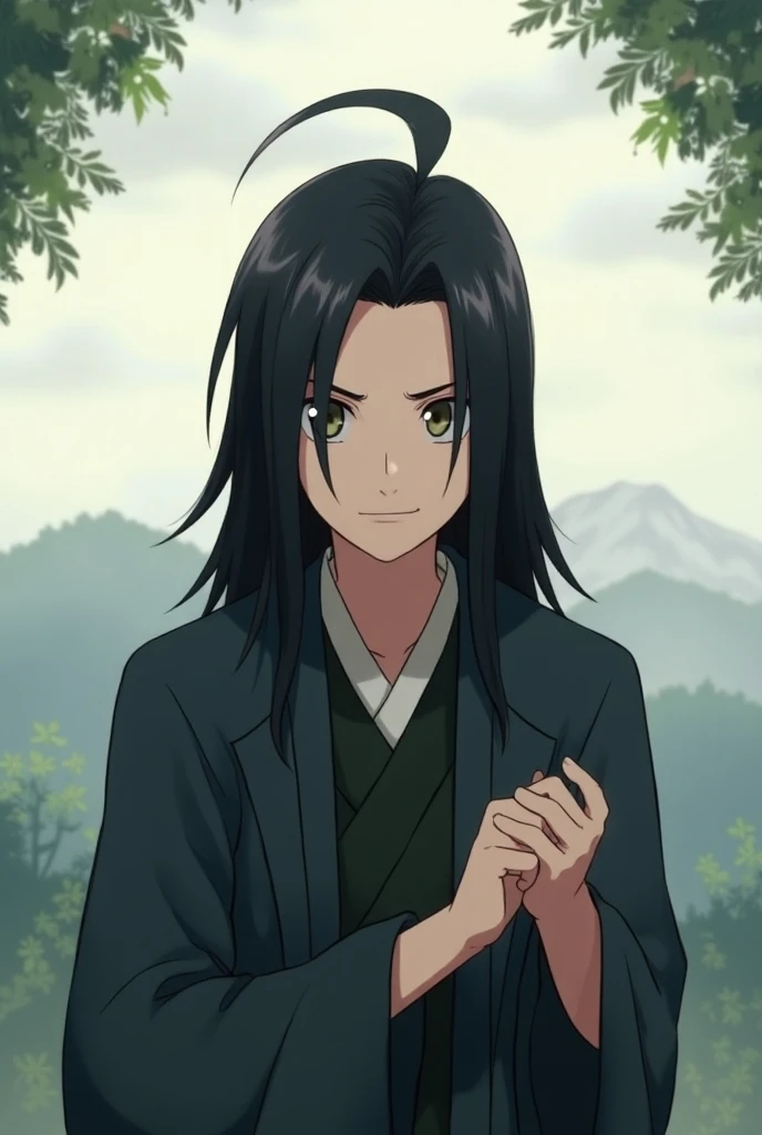 Create an image of the character Itachi from the Naruto anime saying happy birthday to be a chimi