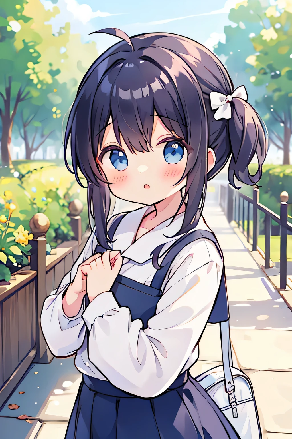 Best Quality、 Hi-Res、(High image quality:1.2)、masterpiece、 detailed background 、( detailed eyes :1.2)、Teenage beauty、 brightly colored hair 、 bob cut from the front、 ponytails、
(girl crying while climbing a tree :1.5)、
Sunny Afternoon、 a  playing under a big tree in the park 、 she 、 and started climbing on the tree 、 the girl put a small hand on the trunk of the tree 、 she starts climbing while grabbing the branch little by little 、 a serious expression comes to her face 、I fixed my legs firmly 、 the moment she reached out and tried to grab the next branch 、 I lost my balance 、 the girl stopped on the spot feeling excited、 she put a little tear in her eyes, but 、 she looks down and has the courage to ask for help 、cute