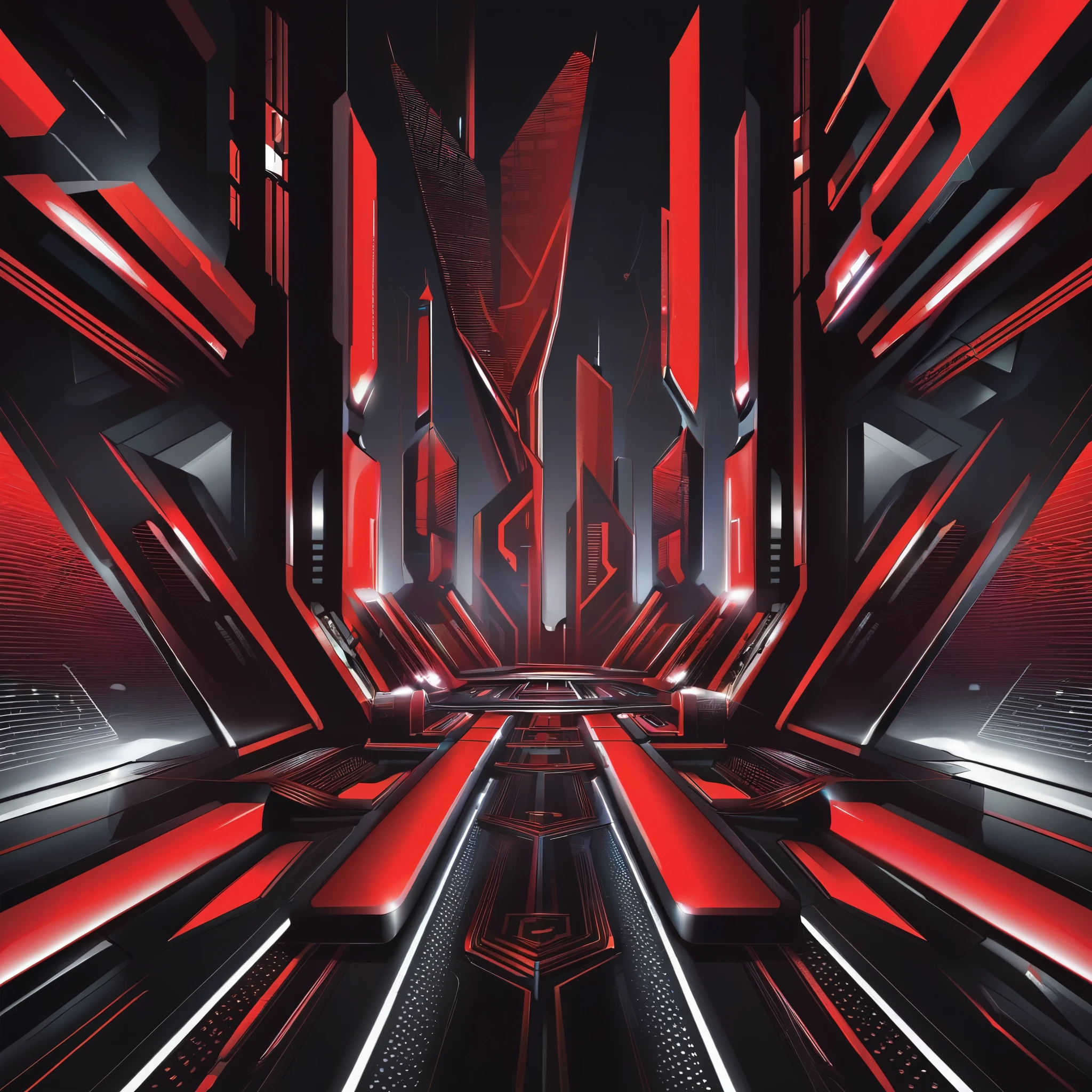 FUTURISTIC VECTOR ILLUSTRATION WITH RED AND BLACK COLOR