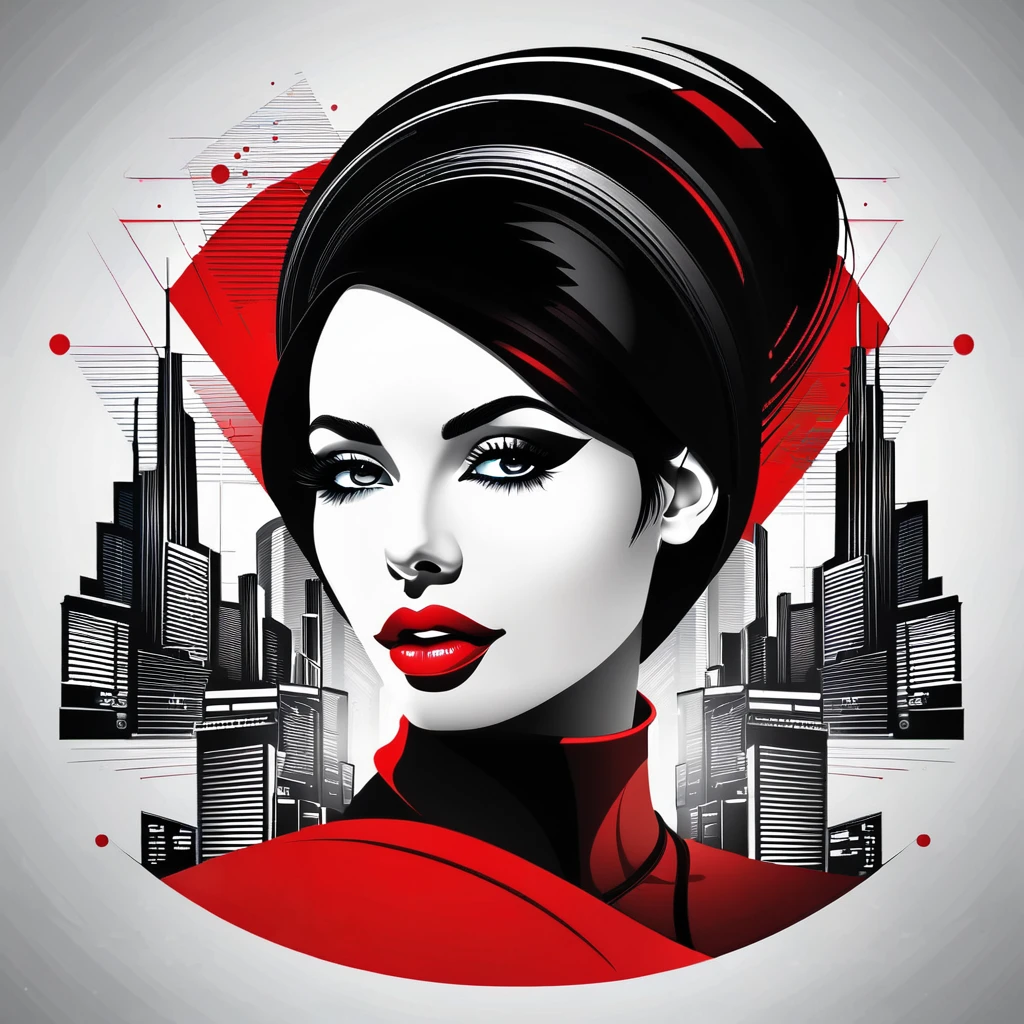  VECTOR ILLUSTRATION WITH RED AND BLACK COLOR