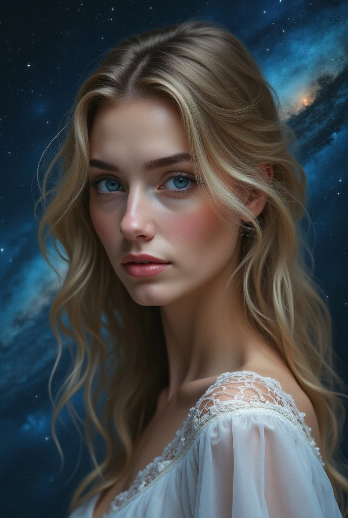 RAW, analog, Nikon Z 85mm, award winning glamour photograph,
front lit, Ukrainian woman, goddess, blond, blond pubic hair, blue eyes, ((wearing transparent sheer White Dress)), petite, fit, gorgeous body, puffy, erect, standing in field of wild flowers, ((night sky with stars in background)), ((high detailed skin, skin details)), sharp focus, volumetric fog, 8k uhd, dslr, high quality, film grain, 4k, artstation, artgerm. highly intricate and detailed face
highres, detailed facial features, high detail, sharp focus, smooth, aesthetic, extremely detailed, post-processing, max detail, roughness, real life, photography, 8k uhd, photography, SEMI-SILHOUETTE light, russian face