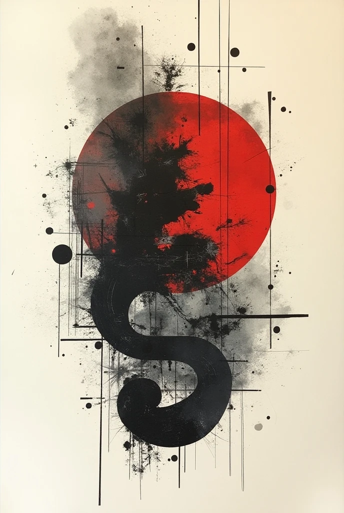 中国Ink Painting, Gray and White, Minimum, Wire, White background,Great Wall, Minimalism, Wire性风格, Huge negative space, Ink Painting, Abstract,Blood-stained sunset