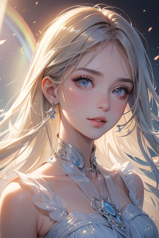 best quality, full body,High quality texture,finely detailed,a realistic representation of the face,detailed skin,anime,girl,sexy,mix,model,illustration,portraits,semi-realistic,white hair