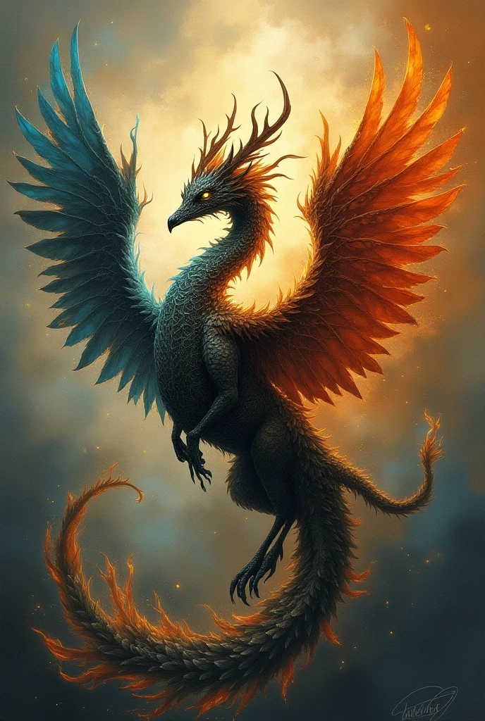(half earthworm) half etheral ethereal phoenix,<lora:Phoenix:0.68>,terrifying glowing eyes,etheral ethereal wings,