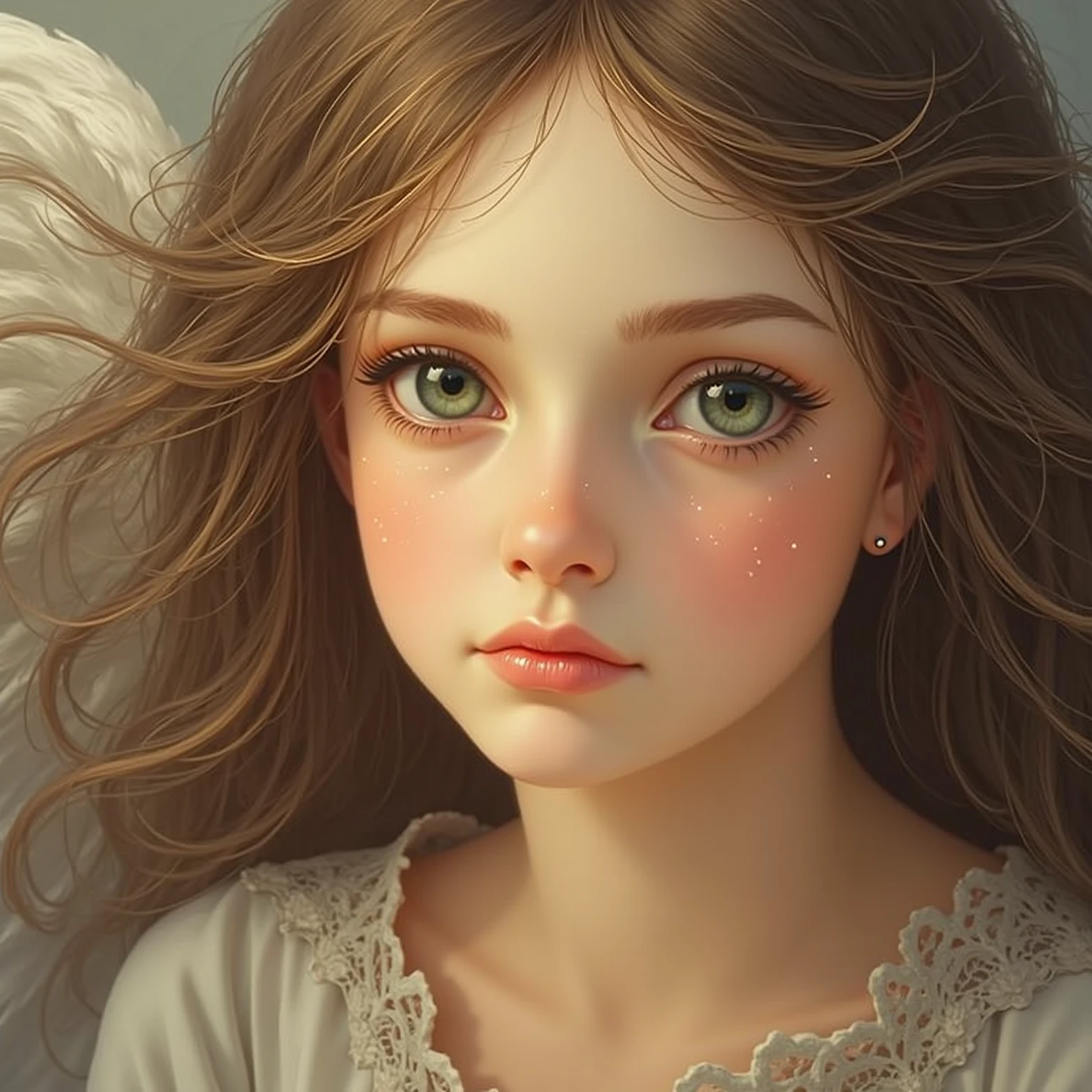 ultra realistic photography, RAW photograph, 1boy angel, gorgeous 9years aged child in a dark background, Ropa angelical, cara preciosa y perfecta, ojos grises normales, alas detalladas y hermosas de color verdes, child with half body, tunica de color verde con detalles blancos y dorados,caricatura, Cara detallada --auto --s2