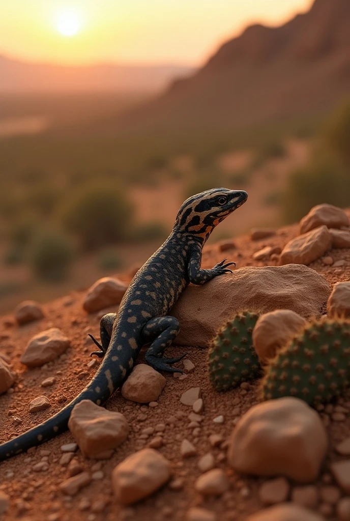 Leopard gecko and desert