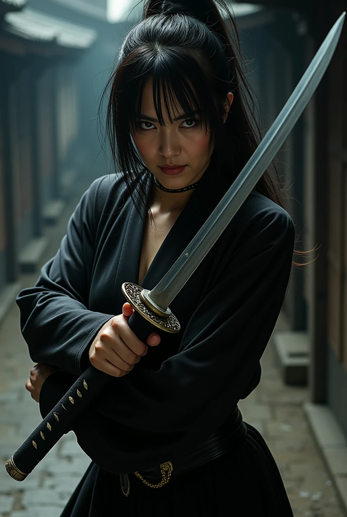 Biatrix from the movie Kill Bill with his Hanzo katana - SeaArt AI