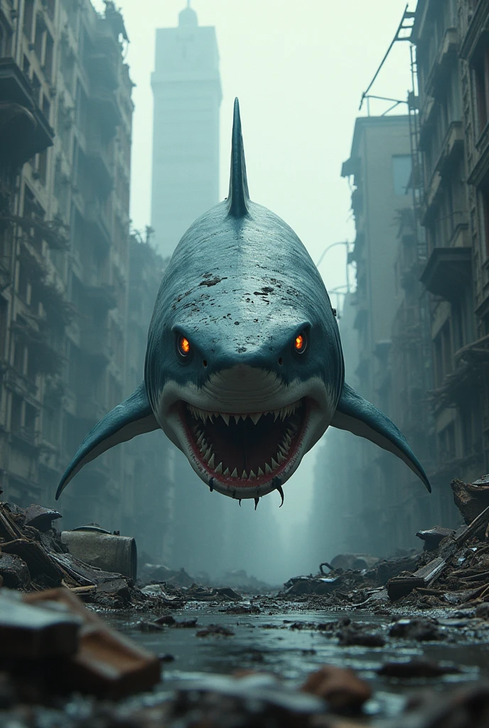 Zombie Shark in city