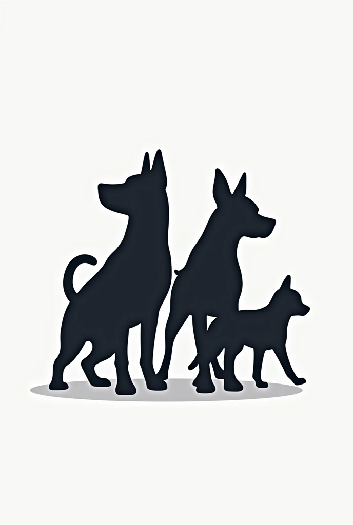A picture of 1 medium sized male black cocker spaniel, 1 German Shepherd, 1 small cocker spaniel, 1 doberman grande, Do it like a freehand drawing, like a black and white sketch. For a tattoo, everyone has their ears standing up.