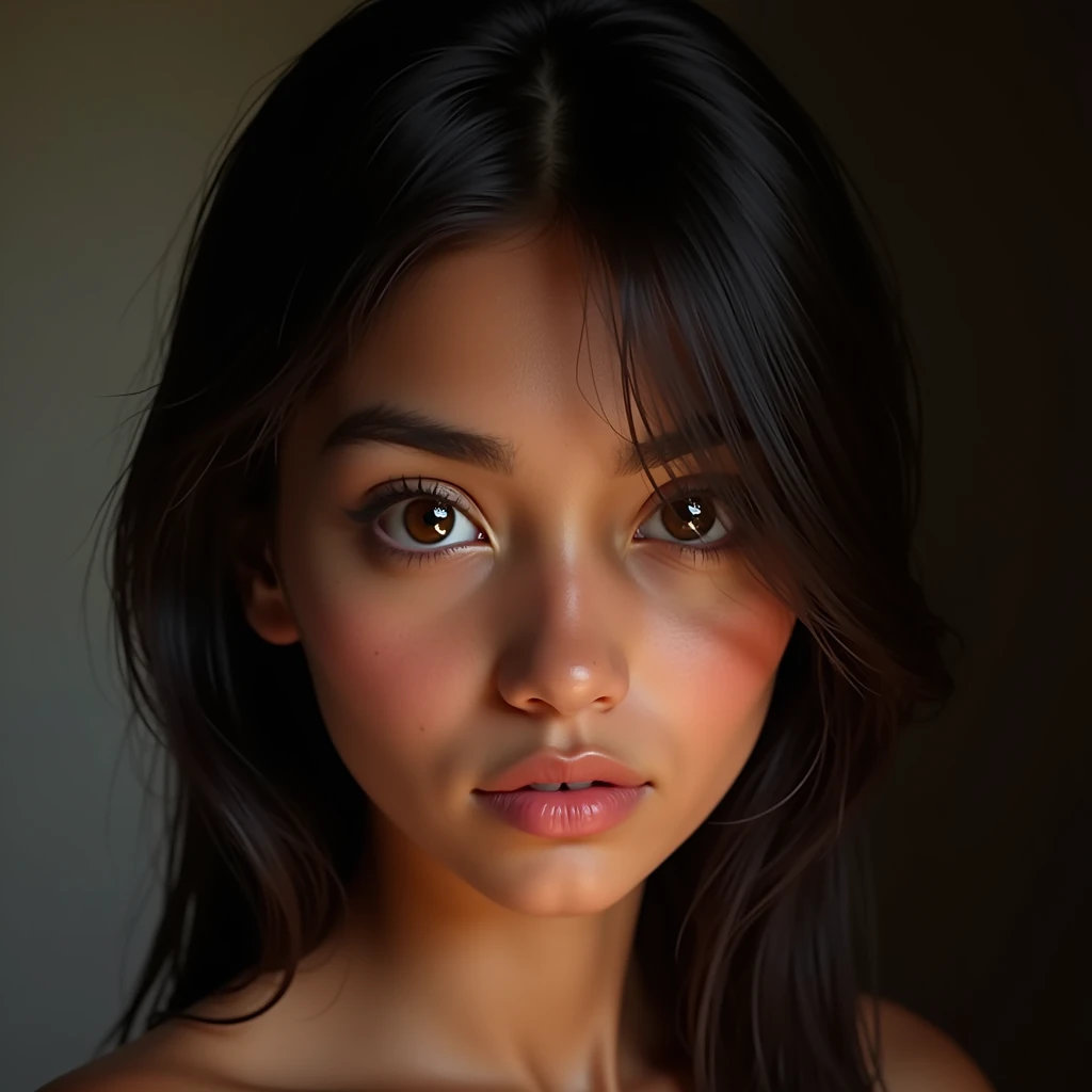 make a girl mixed with persian, Russian  and pakistani, nude full body from face to toe, doing sex with a indian boy 