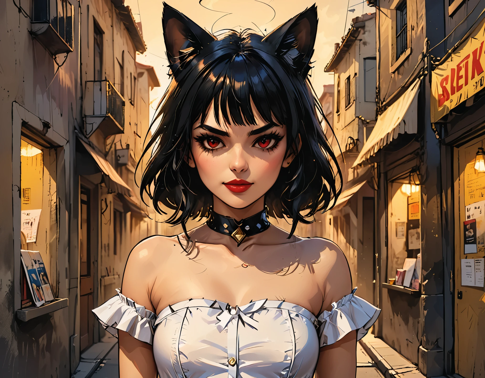 A girl with a collar  