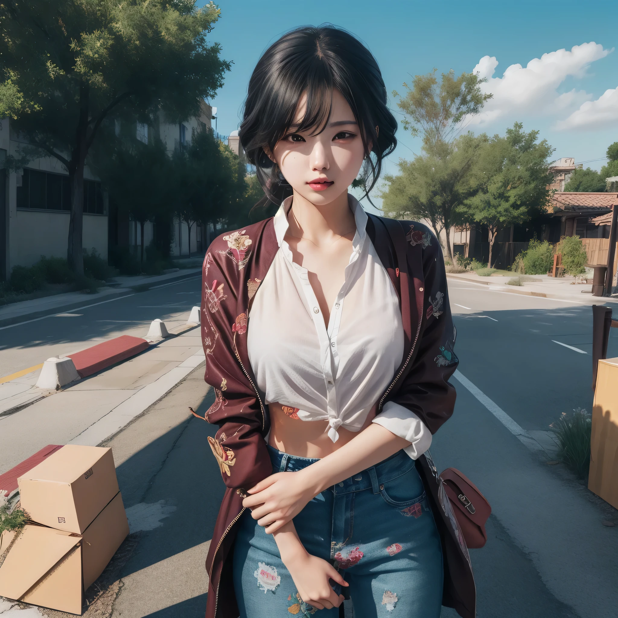 (((( Ultra Illustration Style :1.0)))),Best Quality, best anime,masterpiece, ray tracing,  Global Illumination , 1 girl, Alone,  Viewers, Cowboy Shooting, Outdoor, 
