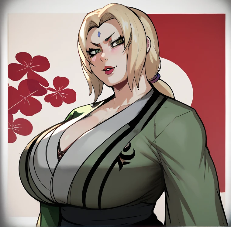 score_9, score_8_up, score_7_up, score_6_up, score_5_up, score_4_up, BREAK 1girl, ((muscular body:1)), intricate, kimono, (eyeliner:1.2), looking at viewer, twin ponytail hairstyle, blonde, jewelry, detailed background,huge breasts (masterpiece, high quality:1), fishnet under dress, ((Tsunade))
