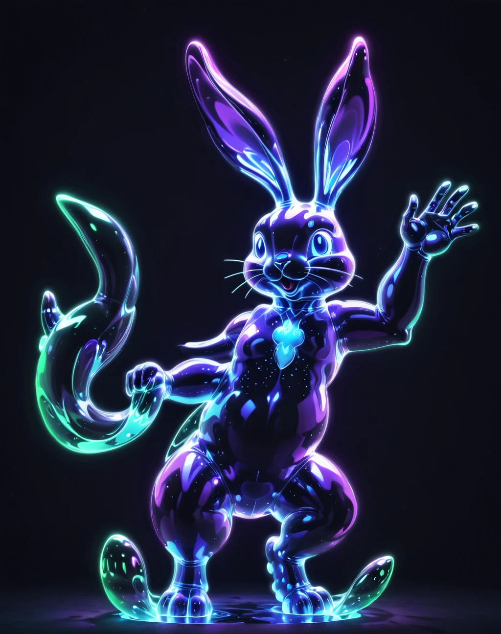 Glowing bubble rabbit.