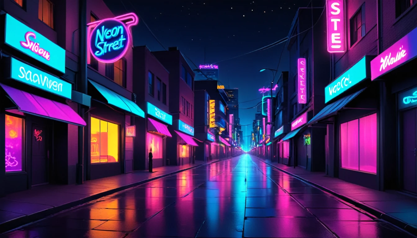 theme：Neon Street at Night