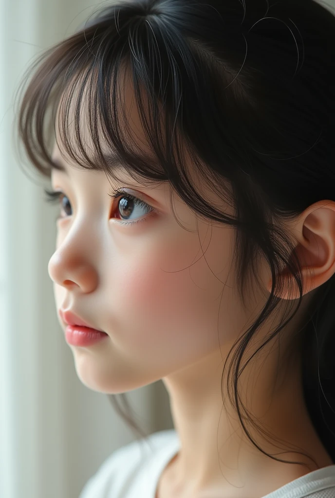 1 girl，hyperrealism，side_profile