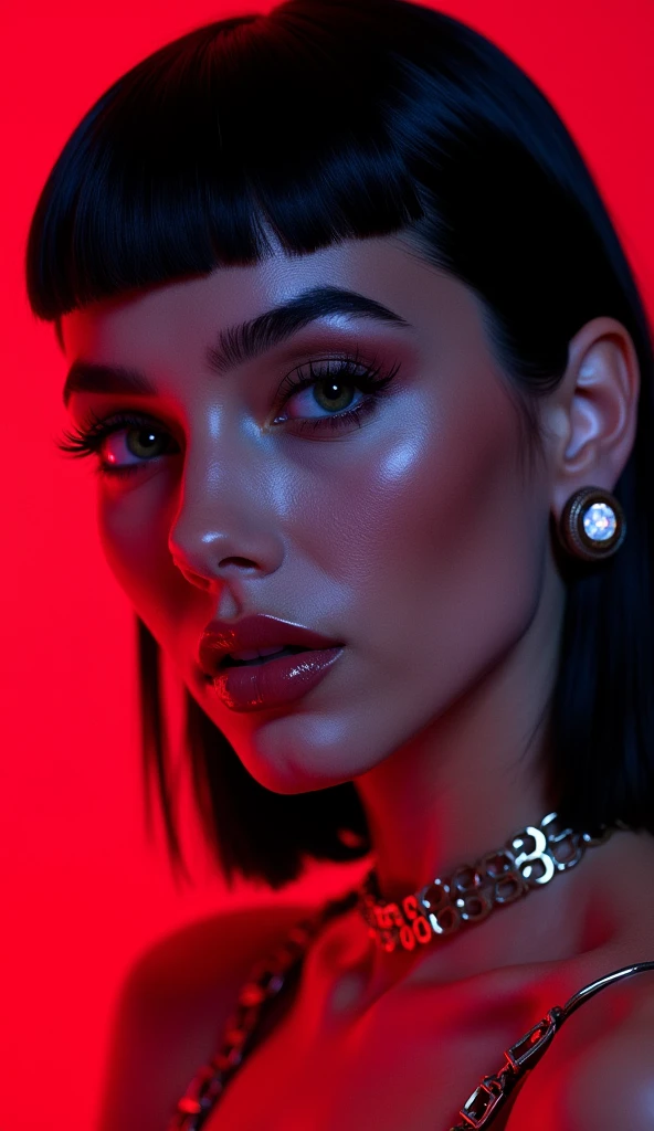 ultra realistic 8k cg, masterpiece, extremely intricate, best quality, cinematic lighting, cinematic bloom, dark style, Night Street, sexy dresses, girl leaned on the sport car hood, background Megapolis, beautiful eyes, large eyebrows, a small nose, black lipstick, petite body, small breasts.