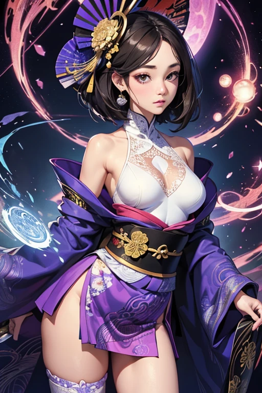 Imagine the MBTI Commander、Create a single woman in purple who works hard.。