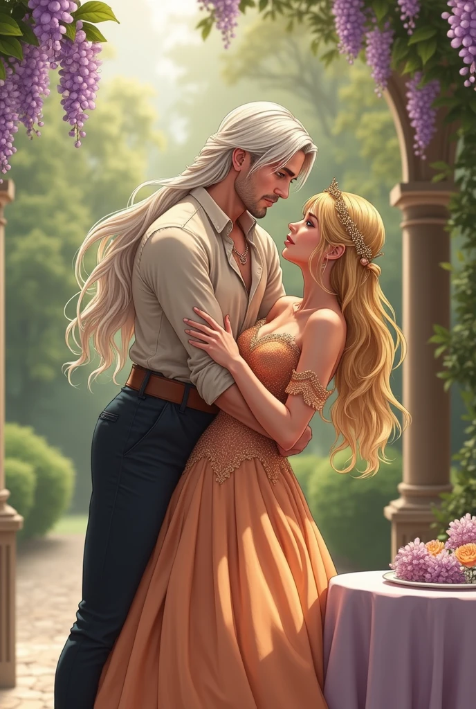 Eve giving adam an apple standing in front of a tree in the garden of eden, showing their bare shoulders and upward in higher quality.

I want them to look at each other, not away from each other, because eve is giving adam the apple. also I want it to show interaction, not a blank expression on both of their faces.