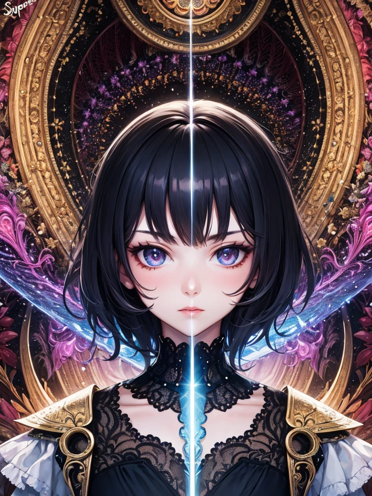 Hisui Sugiura, Harry Clarke, Surrealism, Mysterious, Bizarre, Outlandish, Fantasy, Sci-fi, Japanese Anime, Miniskirt Beautiful High School Girl in the Machine Age and the World of Picture Books, perfect voluminous body, detailed masterpiece Hyper realistic sharp focus cinematic lighting embarrassingly shy blushing coquettish happy real