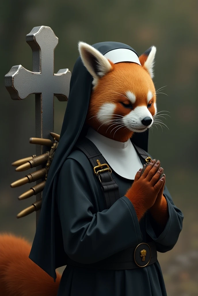 an anthropomorphic fox is dressed as a nun,is playing dice in a grungy alley,excited,day,masterpiece,insaneres,highest detail,insane detail,<lora:more_details:0.8>,photograph,hyper realistic,