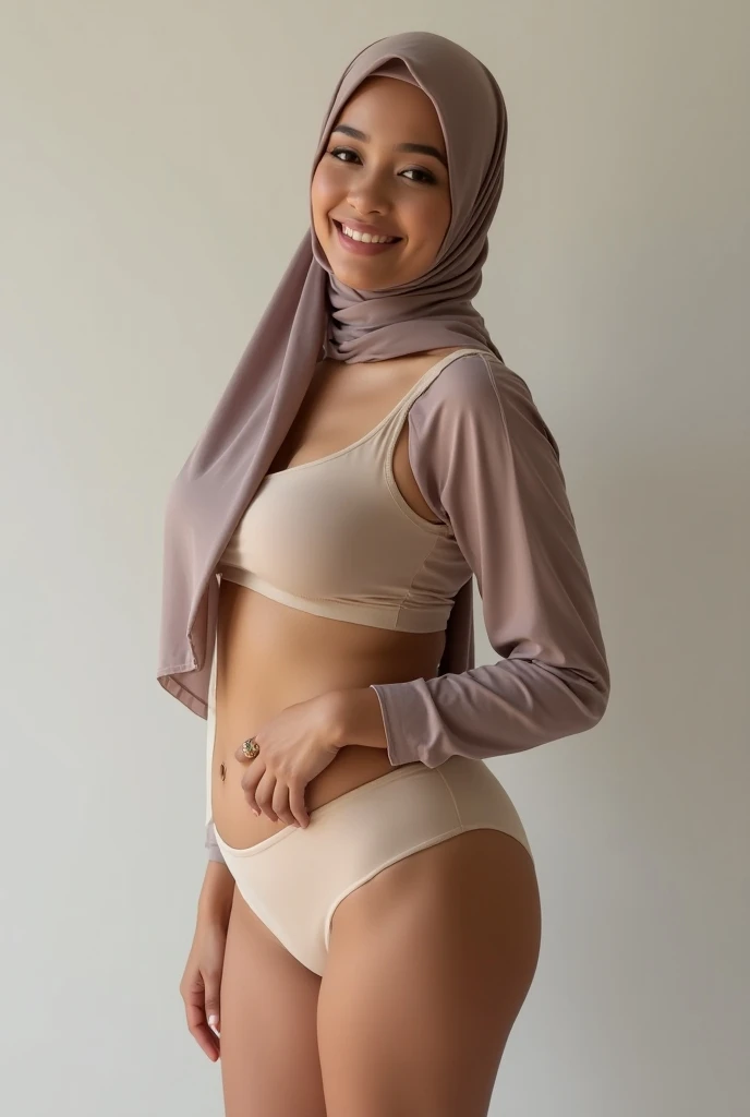 RAW photo,candid photograph, full body,photo of a beautiful,influencer,30yo Kurdish woman,hijab,detailed skin,pubes,naked, looking at viewer, thick body structure,white background,no background, candid pose,blue light, film grain, kodak color, instagram LUT