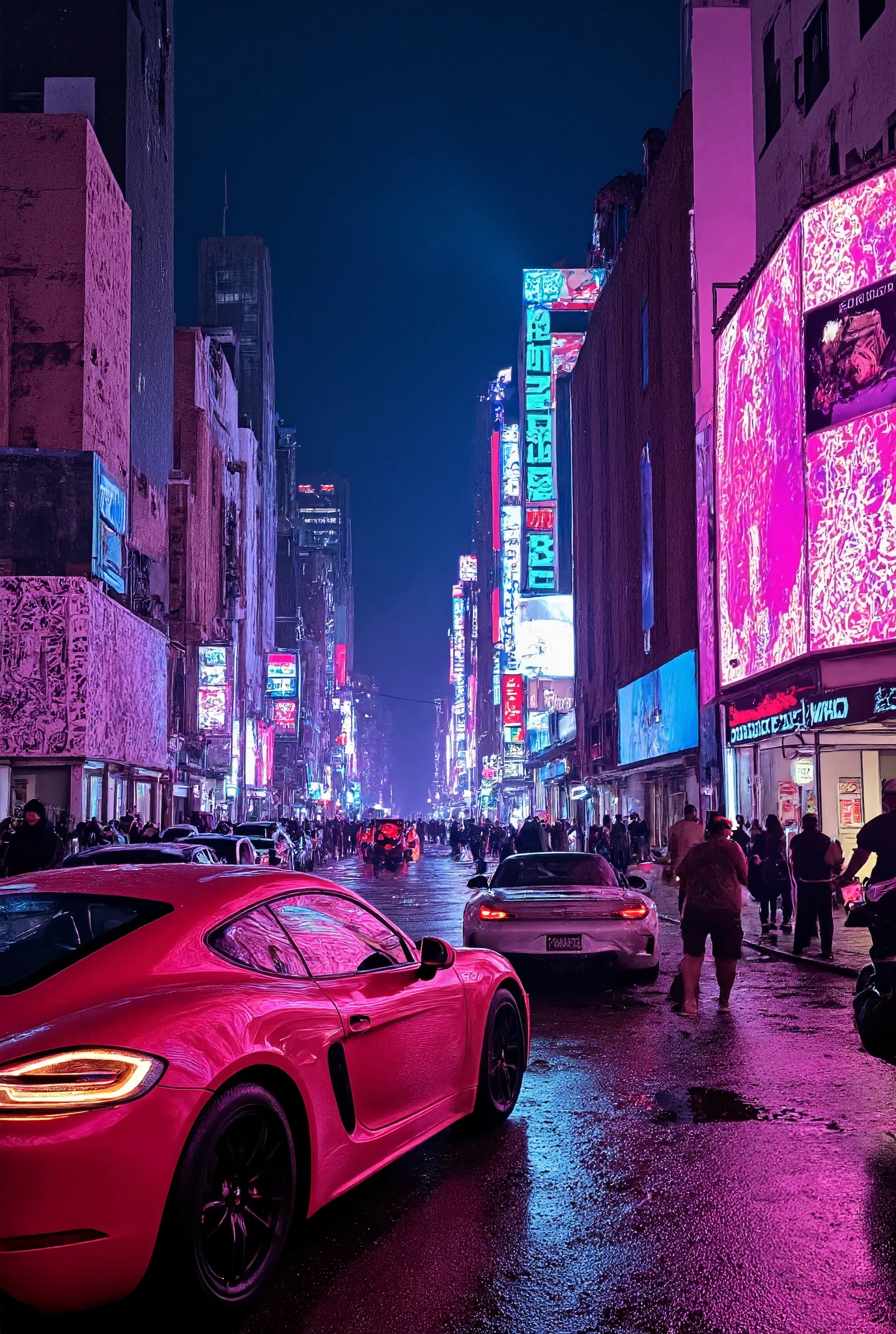 Neon Street at Night