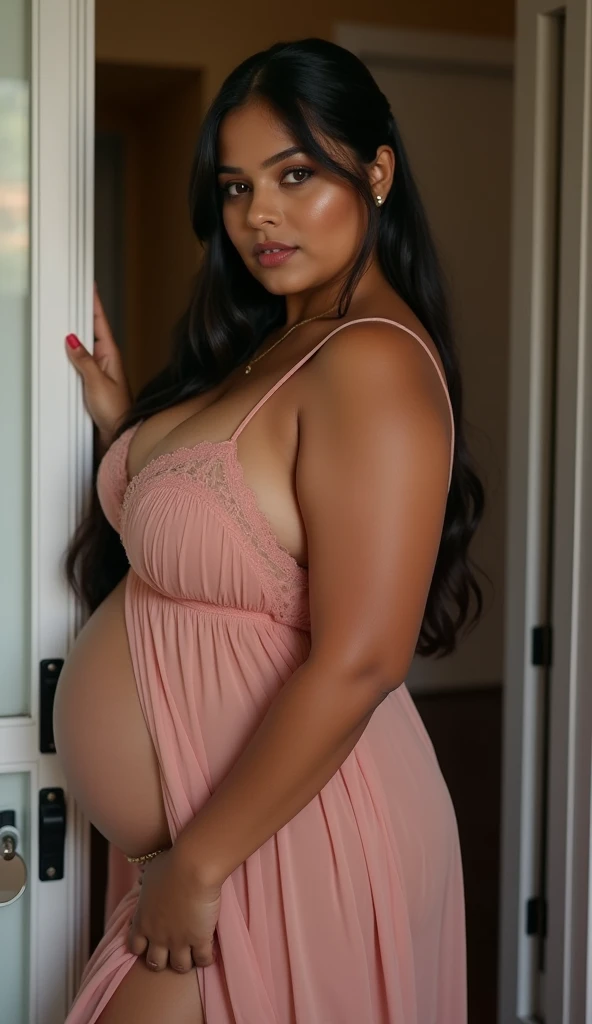 Name is Emma, she is 25 years old, she is from Colombia, thick, very nice boobs, has a curvy and voluptuous body type. She has a well-defined hourglass figure, characterized by a fuller bust, a narrow waist, and wide hips, sitting on the bed