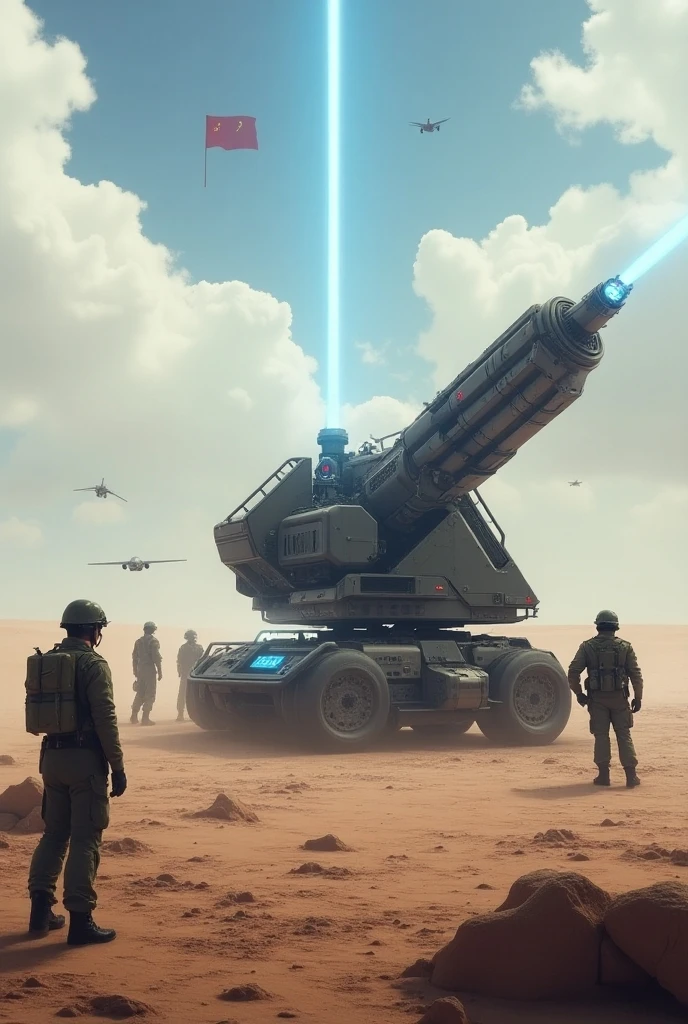 The god is watching the world while eating popcorn. There are dead people, tanks, rockets on the world