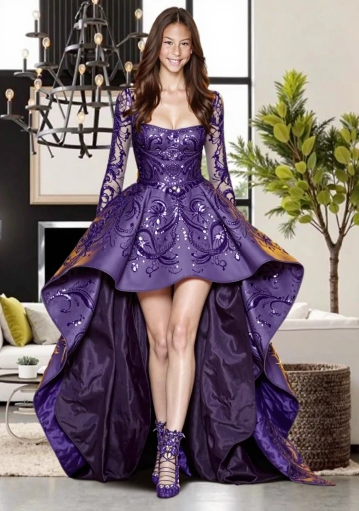 ((Masterpiece, best quality,edgQuality)),solo,1girl,
Haute_Couture, purple designer edgHC_dress,visible legs, woman wearing a Haute_Couture edgHC_dress, front view, fashion show background
<lora:edgHaute_Couture_MINI:1>