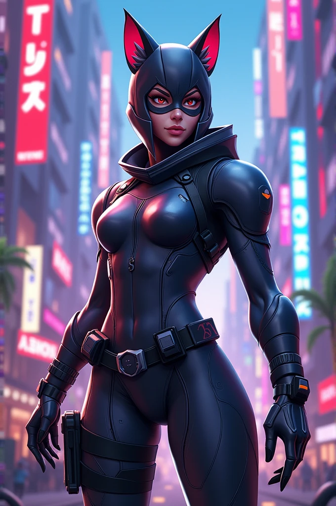 ((1girl/kamen Rider/helmet with face fully covered with optical viewfinder)), Unreal Engine 5/Mortal Kombat, anime style, full resolution/quality/sharpness/detail viewer, (bald head), breasts1giant, facing the viewer/staring, fighting position, clenched fists, in a futuristic city raining and thundering.