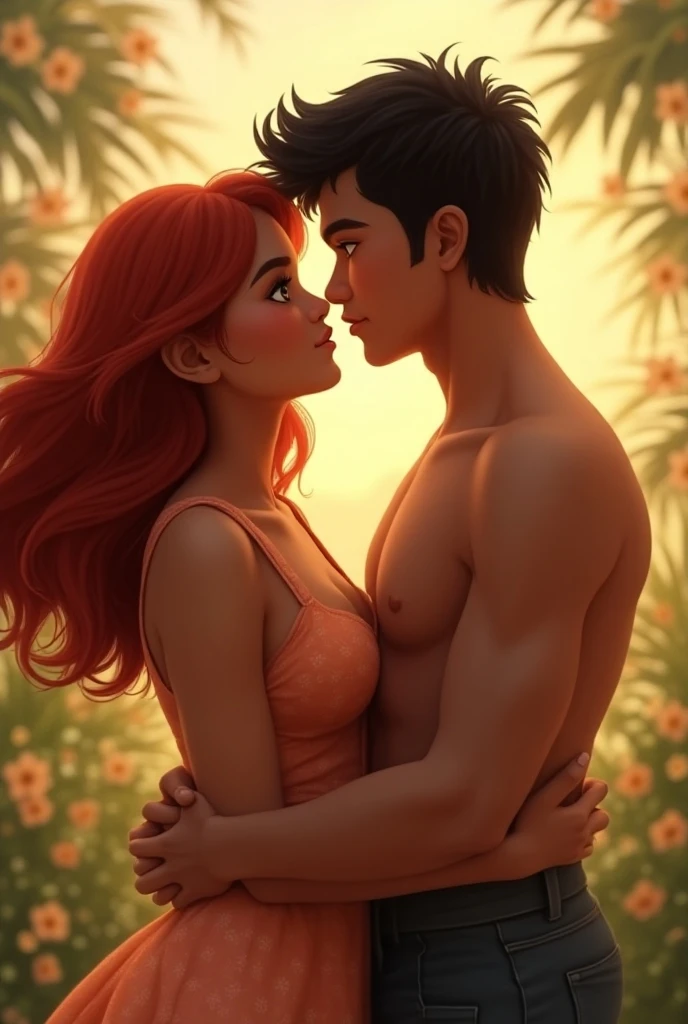 A woman is having sex with a man outdoors, completely naked Sexy R-18