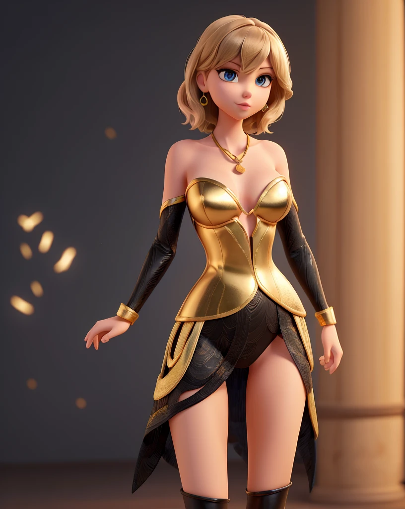 ((Mejor calidad)), ((obra maestra)), (detallado), cara perfecta,princess peach,gold lingerie egyptian ,legwear,view crotch,,