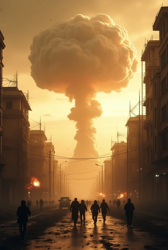 Uma cidade destruida, com monstros matando humanos, ((Destruction scenario)), monstros grotescos, destroyed city, obra-prima, Perfect illustration, smooth lighting, apocalyptic