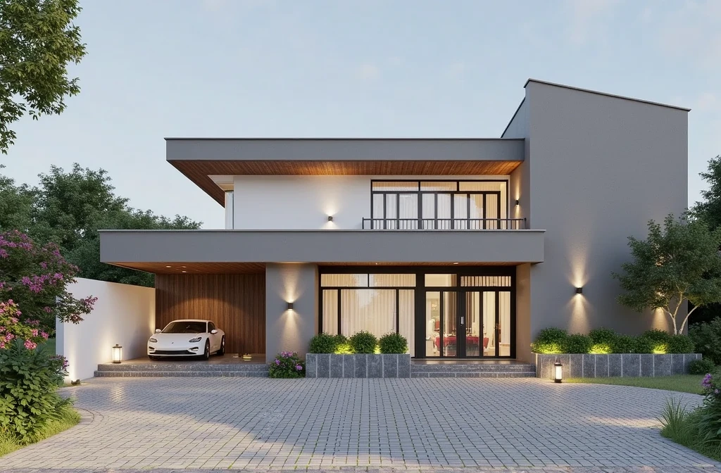 (masterpiece, best quality:1.2), Flux KTHOUSE Villa - Minimal 141124, 1 villa,  exterior design:1.3,  minimalism style villa, daylight, volumetriclight:1.5