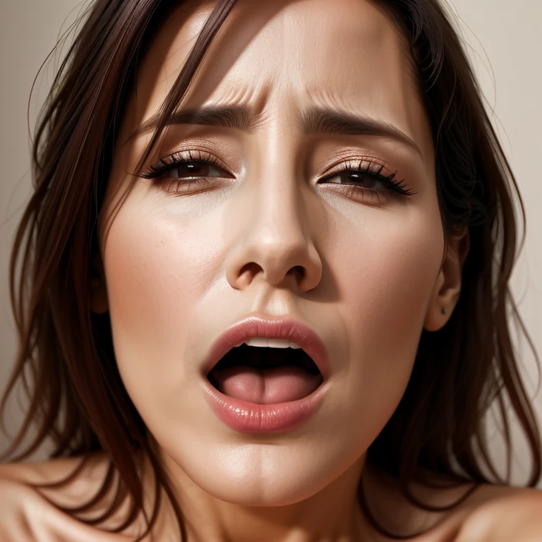 masterpiece,,  AWARD - WINNING PHOTO    ,   Extremely detailed,   edge orgasm  ,face Focus,   Woman Who Open Her Mouth and Close Her Eyes   , A woman with an edge _face、Age 35