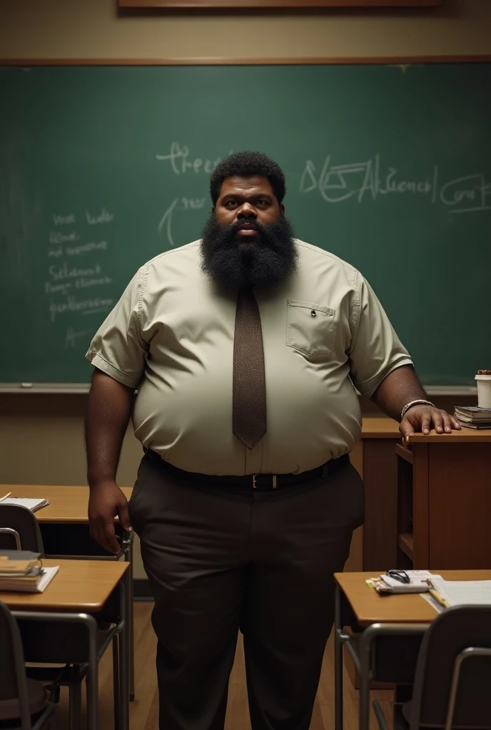 Strong and hairy dark-haired teacher giving a class in white  with a book in his hand.