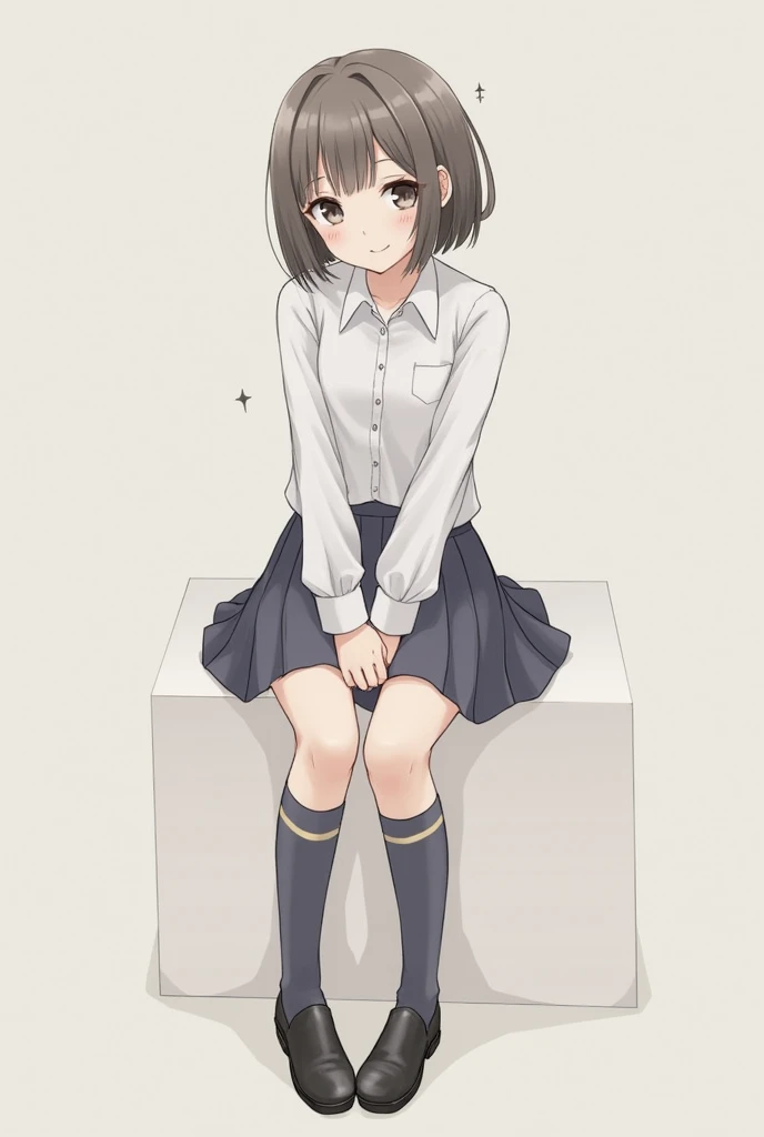 ((((illustrated style:1.5)))), quality, 1girl, (solo:1.2), best animated, (black outline style:1.2), (ultra detailed hair:1.1), Hires, (Illustrated city background:1.2),1girl, Dark hair, very short hair, dark eyes, beautiful city, in Japan, summer time, shiny skin, soft white skin, half close eyes, happy smile, natural make up, (middle curled hair ),tilt head ,Neat and clean high , Plaid pleats skirt, beautiful barefoot, white short-triple-folded-socks for school, ((cute color cloth)), from above, ((bust up shot)), shiny hi detail black loafers, siting on bench, easy natural,
, shyness, ((Rembrandt lighting:0.8)), lens flare:1.2,