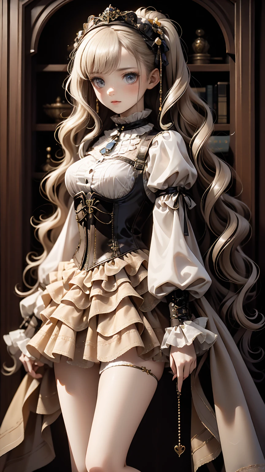 (((gothic))),  A young woman stands among elaborate decorations 、 captivating scene  , she was adorned with hair accessories、she is medium length,  wavy golden hair..。.。Super mini skirt with frills, sheの表情は自然だ,  calm expression. she wore a frilly-sleeved miniskirt and a tight corset....、she&#39;  wears a gorgeous off-the-shoulder white dress  。,  creates a whimsical and romantic atmosphere  . sheのポーズはリラックスしている,  rear view of posture、she is lifting her skirt with both hands。  white panties visible  。 camel toe 、 そしてsheは&#39;Turn slightly to the side,  rear view of posture、It gives me a sense of contemplation and introspection . The background is vivid, Blooming flowers and intricate designs,  is whimsical and creates a romantic vibe  . 背後から差し込む自然光がsheの周りに柔らかな輝きを放つ...., The delicate details of the costume、Enhance the vibrant colors of the landscape.  I wear black stockings with delicate shoes  ...., Taking the audience into a dream world.  A woman standing in a courtyard wearing a dress and boots , (((watercolor))), Anime with beautiful animated art  , Anime with beautiful animated art  work, Kschat Krentz Key Art Feminine, Gway's , Anime Art Nouveau, Detailed Key Anime Art, Anime full body illustration, barrel ,  Pixiv Digital Art,  Beautiful fantasy anime 
