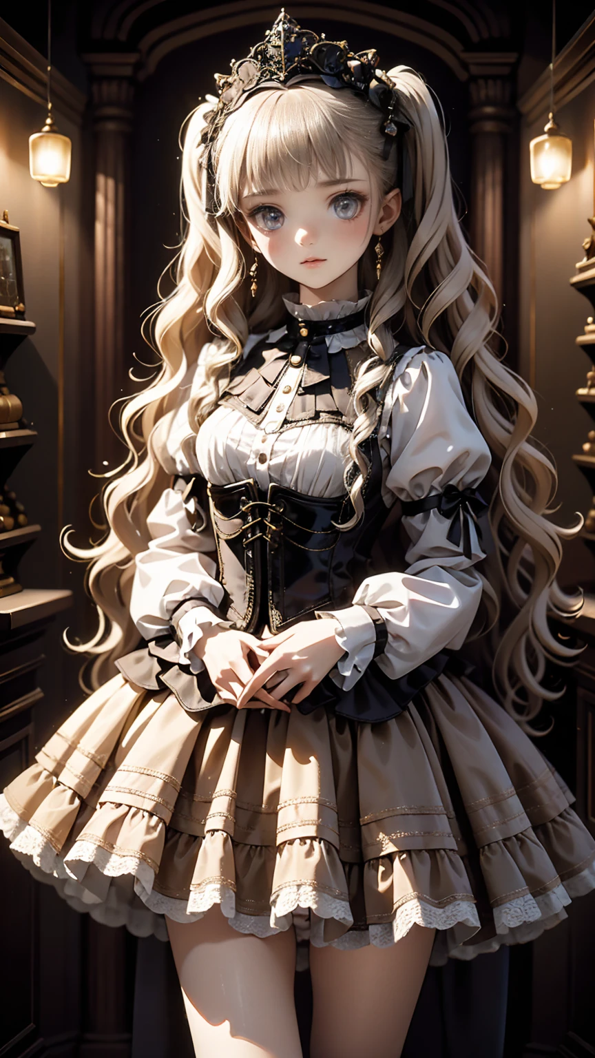 (((gothic))),  A young woman stands among elaborate decorations 、 captivating scene  , she was adorned with hair accessories、she is medium length,  wavy golden hair..。.。Super mini skirt with frills, sheの表情は自然だ,  calm expression. she wore a frilly-sleeved miniskirt and a tight corset....、she&#39;  wears a gorgeous off-the-shoulder white dress  。,  creates a whimsical and romantic atmosphere  . sheのポーズはリラックスしている,  rear view of posture、she is lifting her skirt with both hands。  white panties visible  。 camel toe 、 そしてsheは&#39;Turn slightly to the side,  rear view of posture、It gives me a sense of contemplation and introspection . The background is vivid, Blooming flowers and intricate designs,  is whimsical and creates a romantic vibe  . 背後から差し込む自然光がsheの周りに柔らかな輝きを放つ...., The delicate details of the costume、Enhance the vibrant colors of the landscape.  I wear black stockings with delicate shoes  ...., Taking the audience into a dream world.  A woman standing in a courtyard wearing a dress and boots , (((watercolor))), Anime with beautiful animated art  , Anime with beautiful animated art  work, Kschat Krentz Key Art Feminine, Gway's , Anime Art Nouveau, Detailed Key Anime Art, Anime full body illustration, barrel ,  Pixiv Digital Art,  Beautiful fantasy anime 
