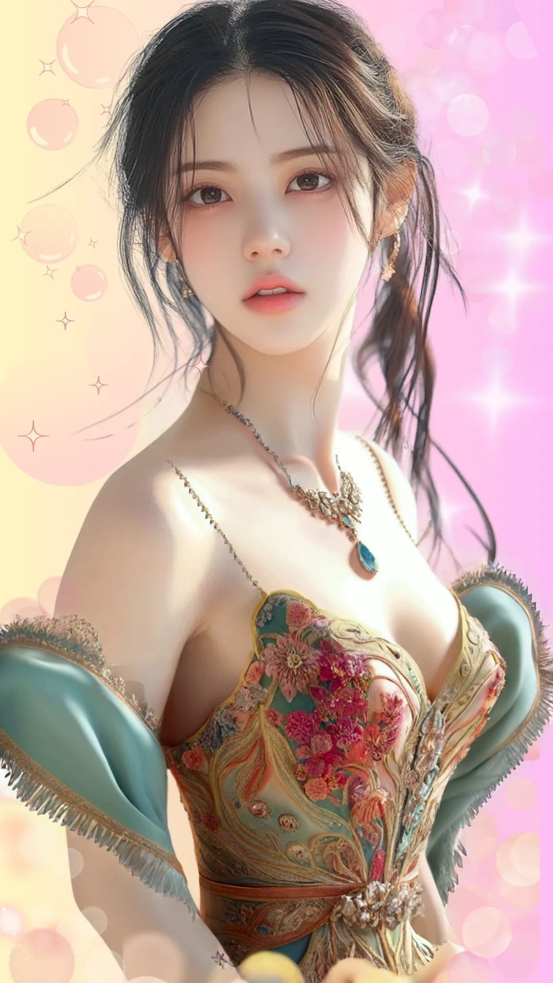 Western Cowboy Style, Cowgirl, photograph, highest quality, Realistic, Realistic, Intricate details, (Fine details), (Intricate details), シネマティックLight, highest quality backlight, Clear lines, 8k, 超High resolution, Purelos Face_v1,, Looking at the audience, Attractive breasts,Sensual curves、bubble、Full Body Shot,Nightgown, Charming smile, Thick lips, plump唇, blush, Looking at the audience, Provocative expression, Beautiful Hairstyles, Cleavage, plump、Curvy Hips、Attractive face、Mischievous face、Sexy Lingerie、An inviting gaze、Expressing emotions、colored feather, Money属装飾品, particle, Light, (masterpiece, highest quality, highest quality, Official Art, beautifully、aesthetic:1.2), (1 girl:1.3), Very detailed,(Fractal Art:1.1),(colorful:1.1)(flowerズ:1.3),Most detailed, (Dynamic pose), (Shiny skin), (Many colors :1.4), ,(Earrings:1.4), (feather:1.4),masterpiece,Mr.々Hair style,Moneyのヘッドバンド,Tulle covers the chest,Perfect balance, Detailed details of the garment,marble,cinematicLighting, Film Grain, contrast of Light and dark,High detail,(((Gorgeous Accessories))))、Openwork decoration,(((See-through dress)))、(((Anatomically correct body))) ,1 girl, (High resolution), (8k), (Very detailed), Perfect Face, Beautiful eyes and face, (((highest quality))), (Very detailed), Detailed face and eyes, Beautiful Eyes,(((Sexy pose))),Beautiful Eyes、Transparent double eyelids、(((Super gorgeous background)))、Bright Eyes,Money,diamond,gem,Body Chain,Luxury Accessories,beautifully、aesthetic,flower