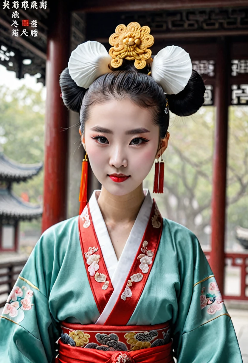  Ancient Chinese Costume 、Dumpling on the head、Only one topknot、