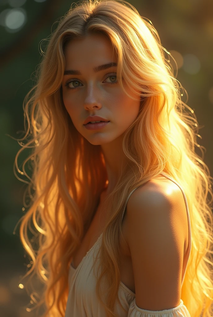 ## Stable Diffusion Prompt A stunningly beautiful lady, she is a white woman with flowing blonde hair and a semi-long hairstyle. She is topless, leaning forward, and completely naked. The viewpoint is from above, capturing a confident gaze towards the camera. Her facial expression is gentle and she wears a graceful smile. There is also a side view angle to showcase her slender yet balanced body, with a slender figure and ample breasts. The pose is reminiscent of a fashion model, exuding elegance and poise. Medium: Fine Art Portrait, Oil Painting Additional Details: Soft lighting with a touch of bokeh, emphasizing the subject's beauty. The artwork is created with remarkable attention to detail. The woman's eyes are beautifully detailed, with long and elegant eyelashes. Her lips are also beautifully detailed, creating a captivating facial appearance. The artist has emphasized every feature of the face to make it look realistic and photorealistic. Image Quality: (best quality, 4k, 8k, highres, masterpiece:1.2), ultra-detailed, (realistic, photorealistic, photo-realistic:1.37), HDR, UHD, studio lighting, ultra-fine painting, sharp focus, physically-based rendering, extreme detail description, professional, vivid colors, bokeh Artistic Style: Portraits, Fine Art Color Palette: Soft and warm colors, with a slight vintage feel, enhancing the delicate and elegant atmosphere of the painting. Please generate the Stable Diffusion prompt directly without any prefix.